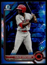 2022 Bowman Draft Chrome Sky Blue Refractor Yerlin Confidan Cincinnati Reds