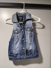 Girls Silver Jeans Vest Size Small