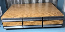 Vintage 42 Cassette Tape Storage Case Holder Faux Wood 3 Drawers Retro