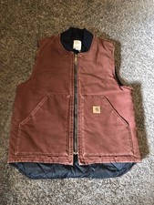 Vintage Carhartt Vest V02 CLY Clay Red Medium Rare