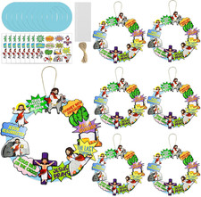 24 Sets Religious Easter Wreath Craft Kit Diy Holy Week Crafts Christian Sunday