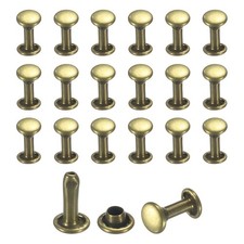 50 Sets Leather Rivets 6mm Double Cap Rivets 10mm Height Tubular Studs Bronze