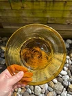 Blenko (?) Amber Gold Hand-Blown Glass 8.25" Plate with Pontil Mark