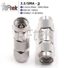 Precision 3.5mm Male To SMA Male 18G RF Microwave Adapter MMwave Test Connector