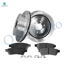 6 Rear 286mm Drilled Brake Rotors-Ceramic Brake Pad To 2005-2019 Nissan Frontier