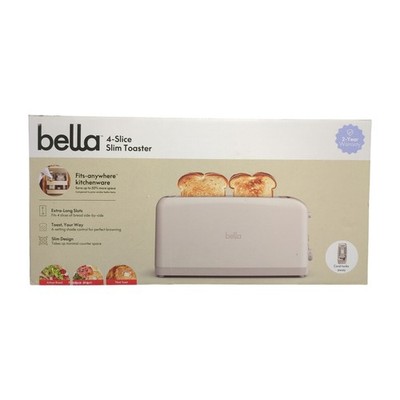 Bella 4-Slice Extra-Wide Slot Slim Toaster (Oatmilk)