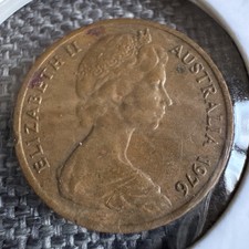 1976 AUSTRALIA Circulated One Cent QEII Feather-tailed Glider Coin 1c Copper