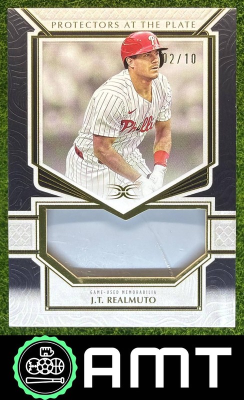 J.T. Realmuto 2025 Topps Definitive 2/10 Protectors at the Plate Black Phillies