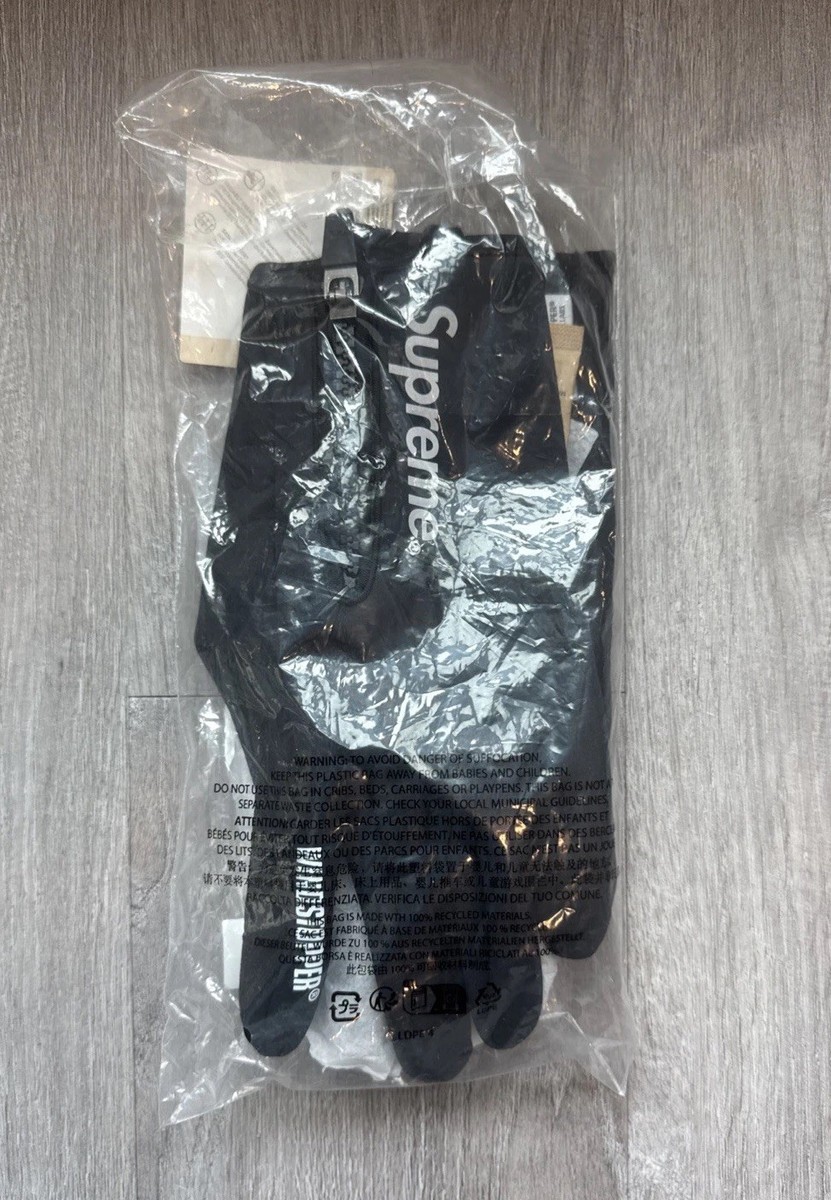 Medium - Supreme Windstopper Zip Gloves Black New Fw 25 In Hand