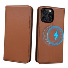Wallet Case for iPhone 15 Pro Max 6.7", Genuine Leather Flip Folio Book Case