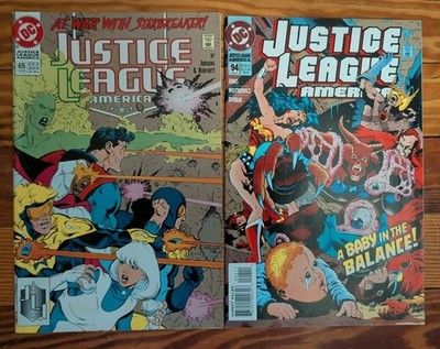 Lot Of 2 Justice League America #65 (1992) & #94 (1994) DC Comics