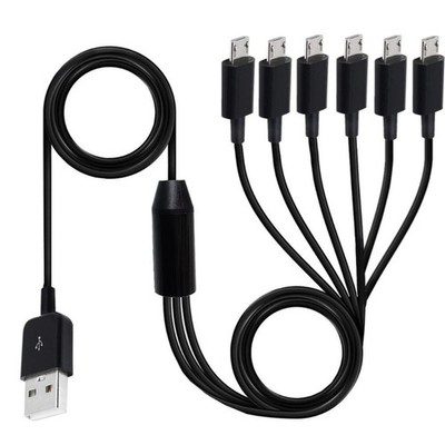 Micro USB Splitter Cable, USB A 2.0 to 6 Micro USB Data Sync Charing Cable