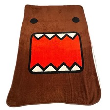 Vtg Y2K Domo Kun Animation Throw Blanket Cartoon Big Face Rare Monster 41x59”