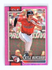 2026 Topps Chrome Logofractor  Kyle Manzardo Pink Refractor /250 #117 Guardians