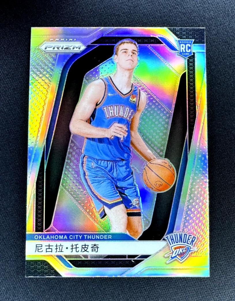 Nikola Topic 2024-25 Panini Prizm China Variation Silver RC #230 OKC Thunder SP