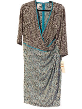 LONDON TIMES WOMAN DRESS TEAL SIZE 14W NEW NEVER WORN