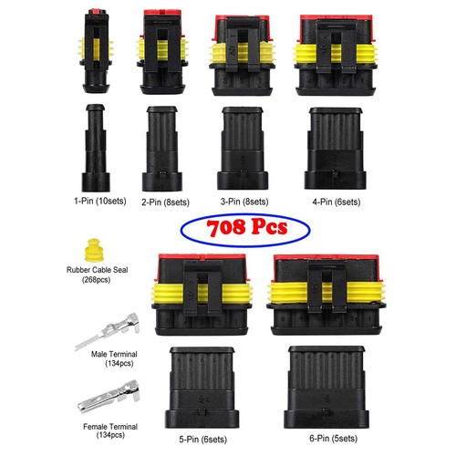 Anti-Oxidation Car Automotive Dustproof Electrical Wire Connectors Plug Kit Set - Picture 11 of 21