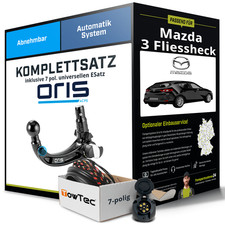 Anhängerkupplung ORIS abnehmbar für MAZDA 3 Fliessheck +E-Satz Kit NEU