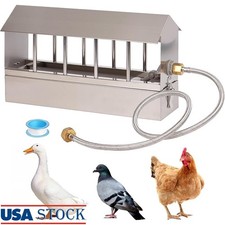 Automatic Stainless Steel Chicken Waterer 10 Drinking Windows Poultry Feeder