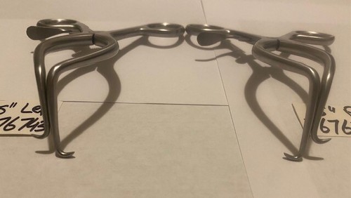 SET OF 2 PCS GELPI RETRACTOR OFF SET LEFT & RIGHT ARM 5" - Picture 2 of 3