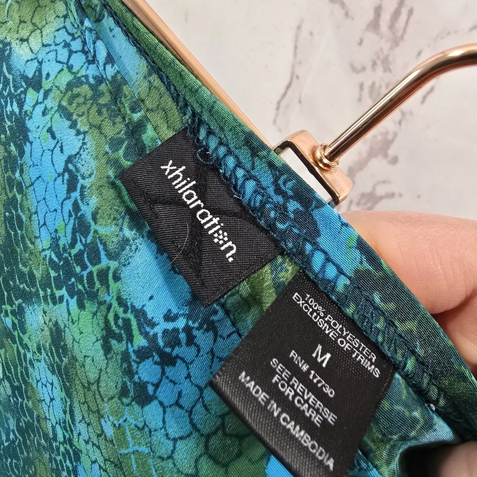 Falda De Colección Y2K Para Mujer Mediana Azul Verde Volantes Serpiente Reptil Caprichosa Bruja  Foto 3 de 4