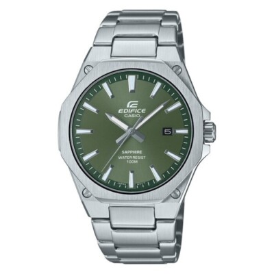 Casio Edifice EFR-S108D-3A | Slim Lightweight Green Dial Watch | Sapphire Crysta