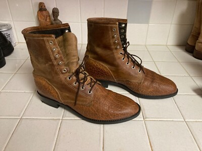 Ariat Mens ATS Heritage Lacer Boots Brown Pebbled Leather 11  display picture 1
