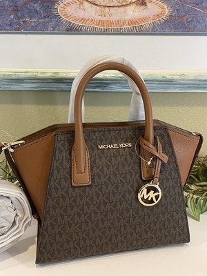 Michael Kors Avril Small Size Brown Satchel Bag for Women 