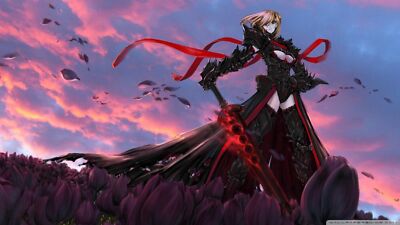 Anime fate series saber alter girls  sword fantasy Custom Gaming Mat Desk