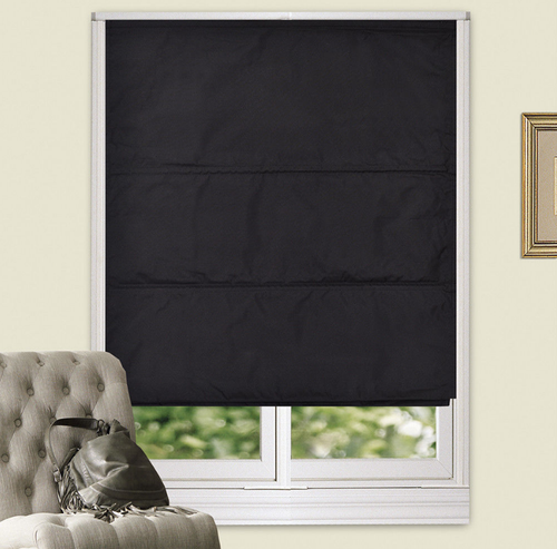 100% Blockout Flat Roman Blinds Bedroom Blackout Shades 4Colors - Picture 4 of 28