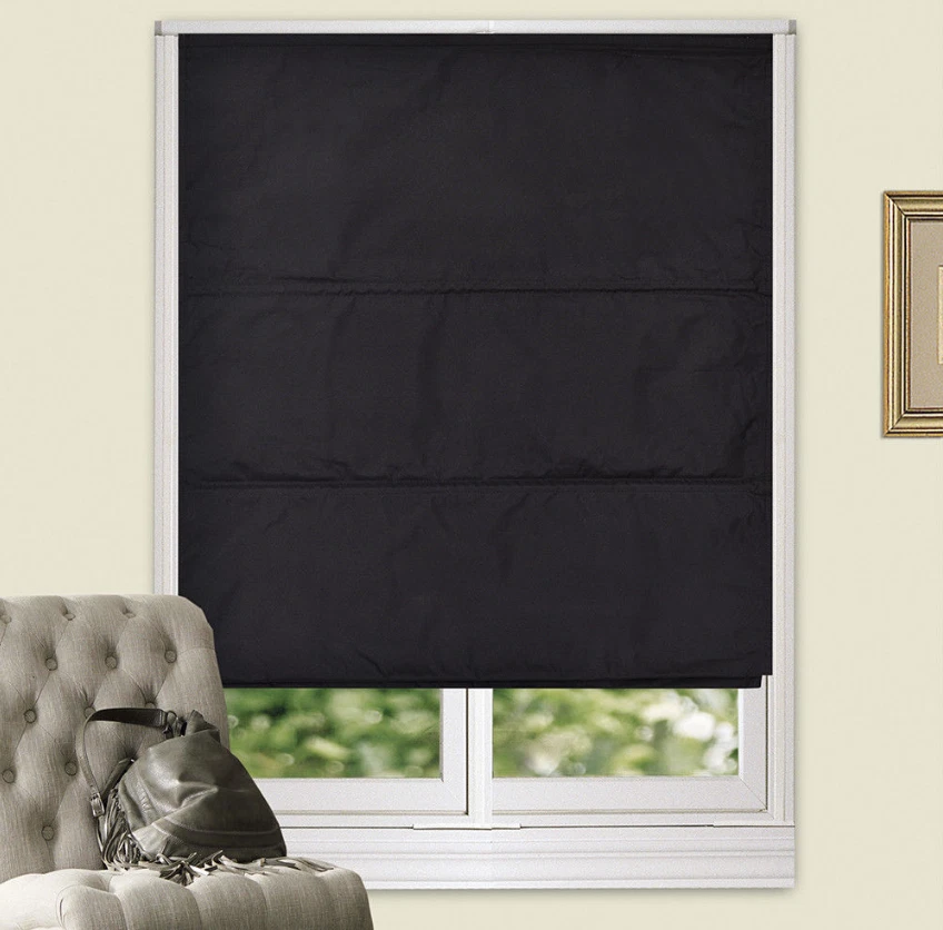 100% Blockout Flat Roman Blinds  Bedroom Blackout Shades 4Colors - image 4 of 4