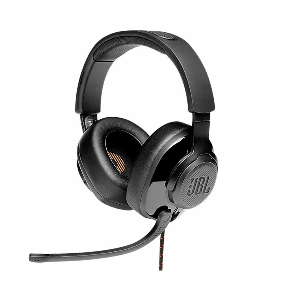 JBL Quantum 300 Wired Over Ear Gaming Headphones w Flip Up Microphone