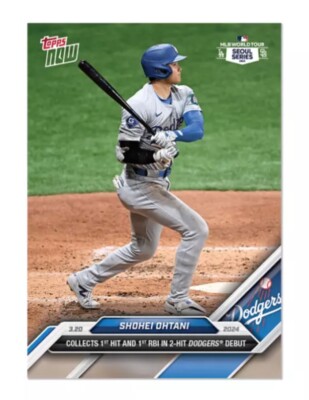 大谷翔平 MLB WORLD TOUR SEOUL SERIES  Shohei Ohtani Dodgers Topps Card Seoul Series MLB World Tour MINT