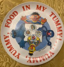Vintage Sesame Street Muppets Melamine Plate Yummy Food in My Tummy