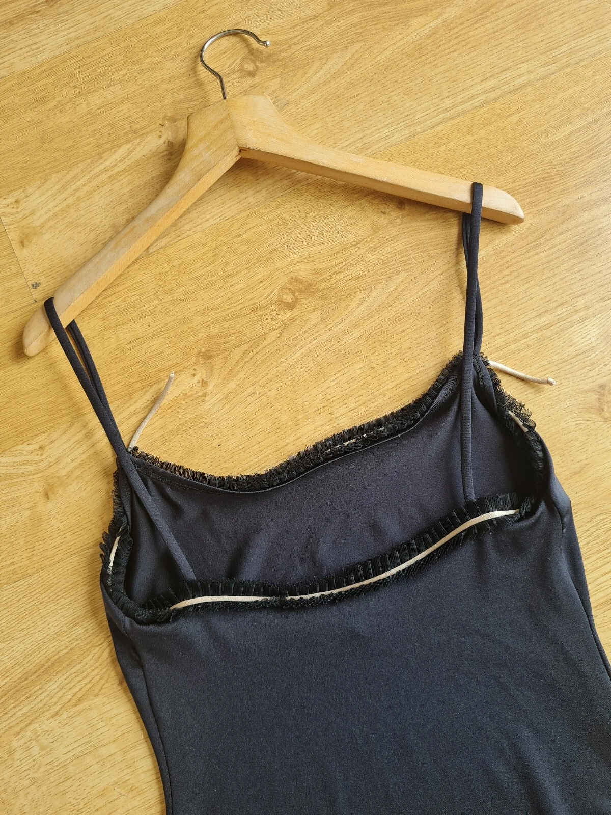 ABITO DONNA NERO MOSCHINO MARE CON SPALLINE STILE SLIP ELASTICIZZATO TAGLIA UK 36