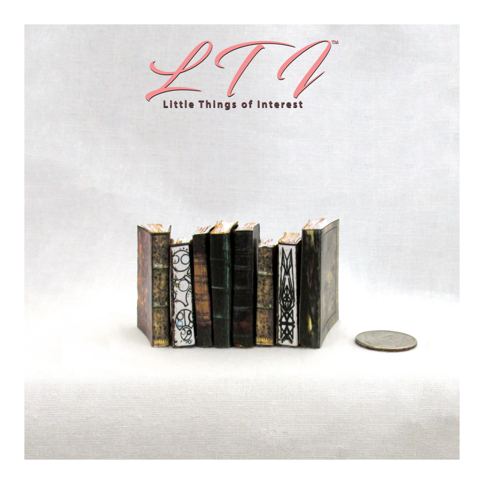 Mini Fake Books 1:6 Scale ANCIENT TEXT Books 8 Pc Miniature Prop Faux Books Phicen ...