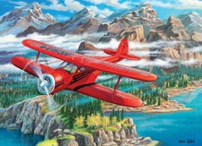 Cobble Hill Beechcraft Staggerwing 500 Piece Jigsaw Puzzle By Ken Zylla