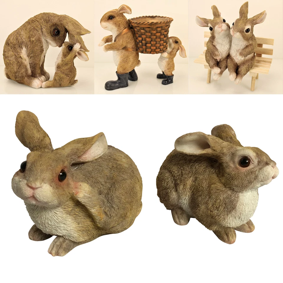 ONLINE-FUCHS Figure da giardino dolci conigli per esterno - figure decorative da giardino figure animali grandi