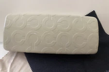 Coach Signature Monogram OFF WHITE Hard Clamshell Eye Glass Sunglasses Case 