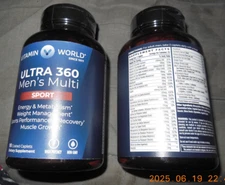 2 Jars Ultra 360 Men's Multi Sport Exp 07/25.   90c in each jar X 2 = 180caplets