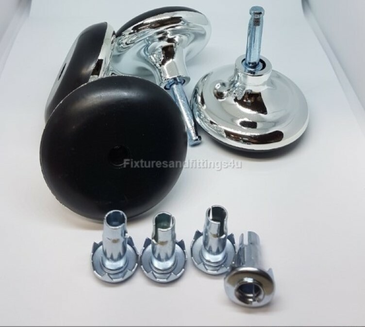 14 Chrome Feet Glides Castors & Insert For Divan Bed Base, Sofa, Settee, Chair