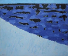 Sea Grasses Milton Avery Coastal Modernist Print – Bold Blue & Abstract Shore