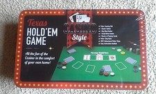 TEXAS HOLD'EM GAME, CASINO STYLE, NEW IN FACTORY SEALED TIN BOX