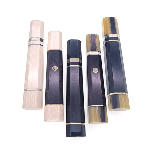 Japanese Style Octagonal Wooden Buffalo Horns Handle Material Making Chief Knife - Picture 3 of 21