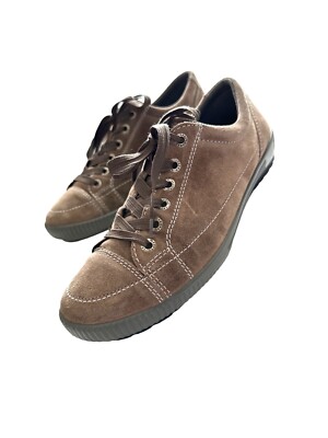 Legero Brown Suede Sneaker WEITE G Lace Up White Stitching Size 11
