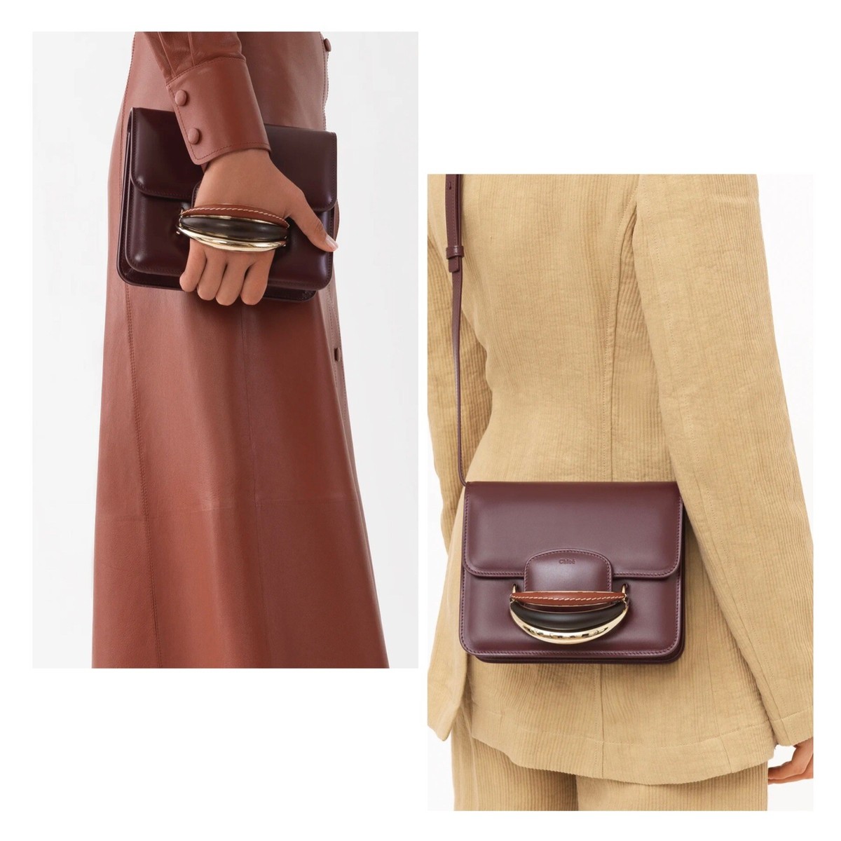 Chloe Kattie Crossbody Bag Burgundy | eBay
