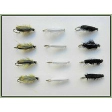 Chomper Trout Flies, 12 x Mixed Chomper Nymph Flies 3 Colours, Mixed, Best Flies
