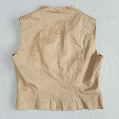Amanda Wakeley cotton sleeveless Top Brown  blend Elements top Side zip UK 16