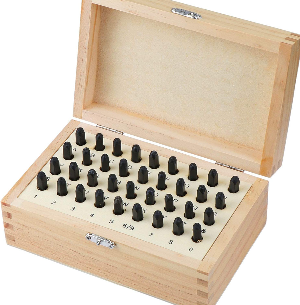3Mm 1/8 Inch Alphabet Letter and Number Stamp Set 36PCS Steel Metal Stamp Punch