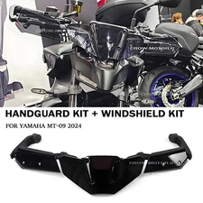 Low Windshield W/ Handguard Cover Accessory Kit For YAMAHA MT-09 MT09 2024-2025